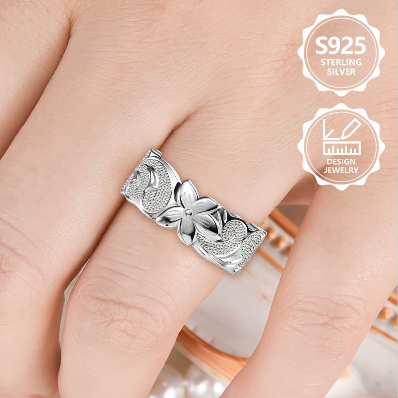 Women's 925 Sterling Silver Classic Ring for Daily Outings